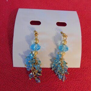 Ladies Soft Blue Crystal Earrings
